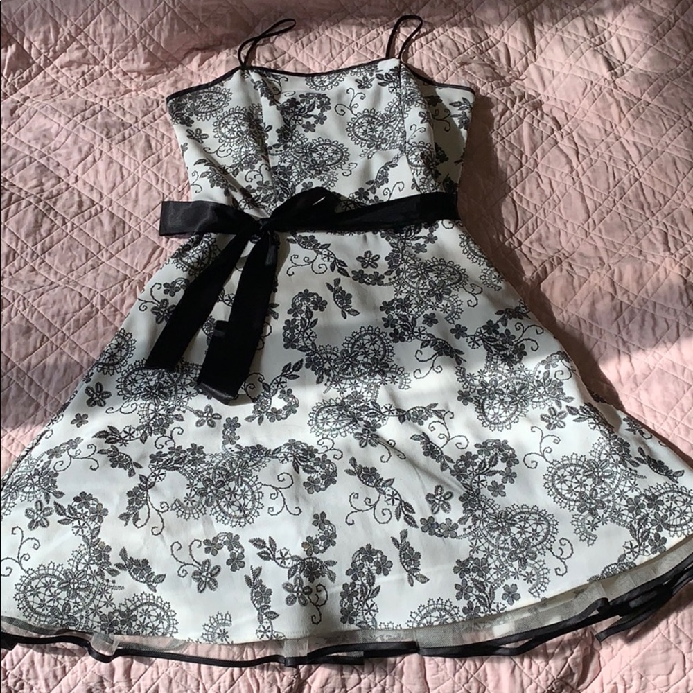 Black and White Floral Dress